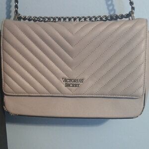 Victoria's Secret Taupe Quilted Shoulder Bag